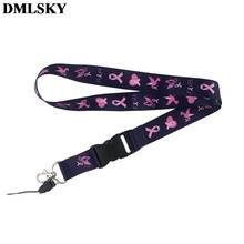 DMLSKY Lanyard Breast cancer prevention Keychain Lanyards for keys Badge ID Mobile Phone Rope Neck Straps Accessories M3866 2024 - buy cheap