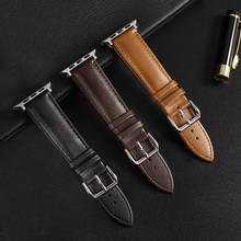 Correa de cuero marrón para Apple Watch7, 6 SE, 5, 4, 3, 2, 1, 38mm, 40mm, para iwatch 5, 44mm, 42mm 2024 - compra barato