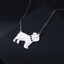 CHENGXUN 2021 Trend English Bulldog Dog Shaped Necklace for Women Animal Necklace Pendant Minimal Romance Jewelry For Girl Kids 2024 - buy cheap