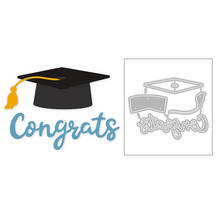 2020 Hot New Bachelor Cap Word Congrats Graduation Student Metal Cutting Dies Foil and Scrapbooking For Card Making no stamps 2024 - buy cheap