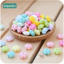 Bopoobo Silicone Beads Star Shape 50pcs 14mm Food Grade Teether BPA Free Ecofriendly Beads Bracelet DIY Jewelry Baby Teether 2024 - buy cheap