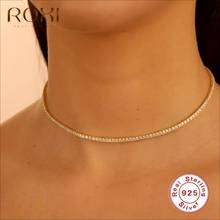ROXI Ins-collar de plata esterlina 925 para mujer y niña, Gargantilla con cristales de circonita de lujo, joyería de cumpleaños 2024 - compra barato