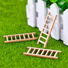Mini escada de madeira degrau 5 peças, jardim das fadas em miniatura casa de bonecas diy em miniatura jardim de fadas decoração 2024 - compre barato
