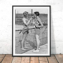 Pôster de tela de tênis, arte impressa para mulheres, fumo, fotografia vintage, pintura, preto e branco, imagem para casa, meninas, decoração de arte de parede 2024 - compre barato
