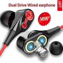 Dual Drive Stereo Wired earphone In-Ear Sport Headset With Mic mini Earbuds Earphones For iPhone Samsung Huawei Xiaomi A6 2024 - buy cheap