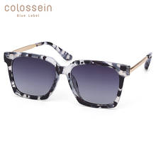 COLOSSEIN Polarized Sunglasses Women Vintage Metal Fashion Square Frame Sun Glasses UV400 Brand Designer Party Female Eyewear 2024 - buy cheap
