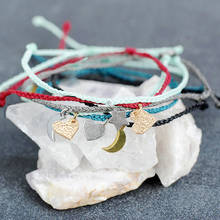 pulseira feminina heart charms bracelets women friendship bracelets femme bohemian boho handmade wax string adjustable bracelets 2024 - buy cheap