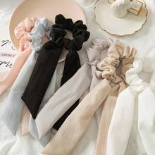 2020 Fashion Women Chiffon Thin Bow Ribbon Hair Band Elastic Hair Rope Scrunchies Headwear Ponytail Hair Ties Hair Accessories 2024 - buy cheap