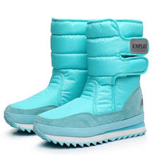 Botas de nieve súper cálidas para Mujer, zapatos de media caña, calzado impermeable con plataforma y tacón, Invierno 2024 - compra barato