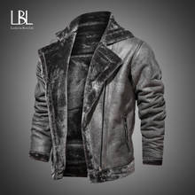 Winter Mens PU Jacket Faux Fur Collar Coats Thick Warm Men's Motorcycle Jacket 2020 New Fashion Windproof Leather Coat Male 2024 - buy cheap