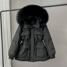 Women Winter Duck Down Jacket Hooded Big Fox Fur CollarCoat Korean Womens Down Jackets Parka 2024 - buy cheap