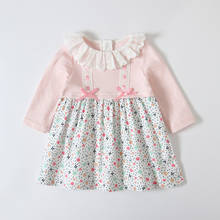 Girls Clothes Autumn Japanese Style Flowers Print Girls Dress for Party Birthday Kids Princess Dress with Bow 0-3Y 2024 - buy cheap