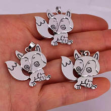 hzew 5pcs new cute cunning Ancient silver color fox pendant charms for women man Accessories 2024 - buy cheap