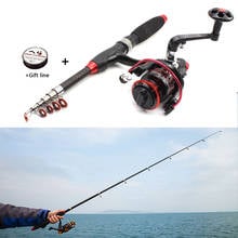 1.2m1.5m1.9m2.1m telescopic fishing rod and 2000 reel set carbon Portable Travel pocket pole Children rod Fishing combination 2024 - buy cheap
