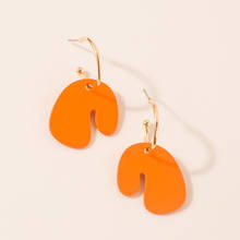 Painted Leaves Orange Earrings For Women Oil Drip Irregular Flower Stud Earring Jewelry Fashion Gifts 2024 - buy cheap