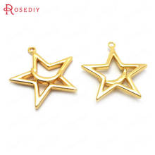 (37020) 8pçs 17mm 24k cor dourada bronze lua e estrela amuletos pingentes achados de alta qualidade acessórios para fazer joias 2024 - compre barato