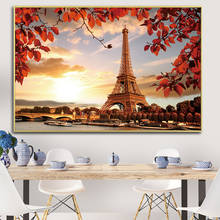 Pintura diamante romântico cidade casal paris torre paisagem 5d diy diamante bordado conjunto strass mosaico ponto cruz 2024 - compre barato