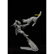 Figura de resina de Guerrero para hombre antiguo 1/24, modelo unassambed, Kit sin pintar de construcción de figuras 2024 - compra barato