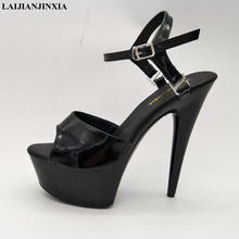 Laijianjinxi sandálias femininas, sapatos com salto alto fino, sexy, para o verão, 15cm 2024 - compre barato