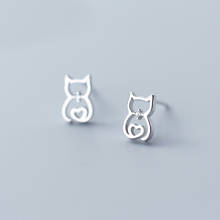 MloveAcc полые сережки кошки для женщин 925 стерлингового серебра милый кот серьги гвоздики модные ювелирные изделия женские Brincos 2022 - купить недорого