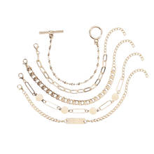 Pulseras de Moda con cuentas de lentejuelas para mujer, conjunto de pulseras doradas ajustables geométricas, simples, accesorios de joyería para fiesta de boda, regalo 2024 - compra barato