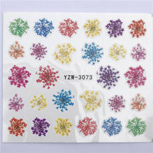 1 лист цветных цветочных наклеек YZWLE, переводные наклейки для ногтей с рисунком, наклейки для дизайна ногтей, обертывания, маникюрное украшение 2024 - купить недорого