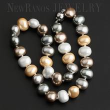 Newranos colar de pérola em várias cores, gargantilha feminina com contas de pérolas e contas de mar fr e moda nhj0011204 2024 - compre barato