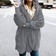 Jaqueta feminina de dois lados, casaco de pele fashion para outono e inverno, casual, comprimento médio, cor sólida, 2020 2024 - compre barato
