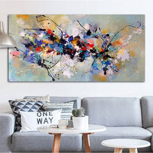 Pinturas à óleo abstratas em tela coloridas pôsteres de parede e impressões quadros pinturas para sala de estar decoração sem moldura 2024 - compre barato