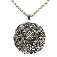 Viking rune othala amuleto runic jóias wicca pagão talismã masculino colar 2024 - compre barato