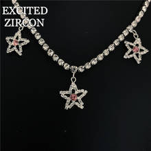 Pulseira pentagrama feminina, bracelete com cristais cristais cristais 2024 - compre barato