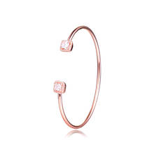 Ckk pulseira rosa aberto pulseiras para mulher pulseira feminina pulseras mujer moda prata 925 jóias esterlinas 2024 - compre barato