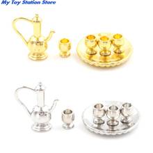 DIY Dollhouse Tea Party Doll House Accessories  Classic Metal Teapot Set Dollhouse Miniatures 1:12 Accessories 2024 - buy cheap