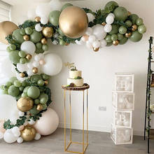 Kit de arco para balões, guirlanda de feijão retrô verde de abacate, látex dourado, globos, decorações de casamento, festa de aniversário da selva, 152 peças 2024 - compre barato