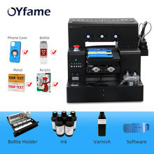 OYfame A4 UV Flatbed Printer with Varnish Effect For Phone Case Bottle Acrylic Glass Metal A4 LED UV Printing machine with ink 2024 - buy cheap