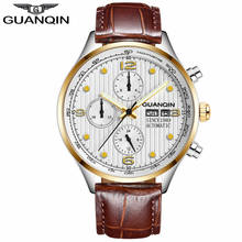 GUANQIN  Automatic Mechanical watch Waterproof mens Relogio Masculino date week top brand luxury leather erkek kol saati 2024 - buy cheap