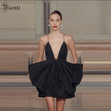 Vestido de bandagem feminino de cisne preto, decote em v, grande, sem mangas, novo, vc, 2021, sexy 2024 - compre barato