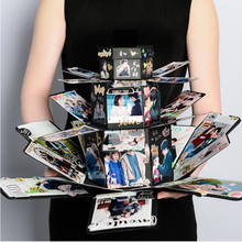 Caixa de scrapbook em formato de torre, presente de explosão com 3 camadas para aniversário, álbum de fotos diy 2024 - compre barato