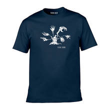 TARCHIA 2021-Camiseta de algodón para hombre, camisa de manga ajustada con estampado a la moda, informal, Primavera 2024 - compra barato