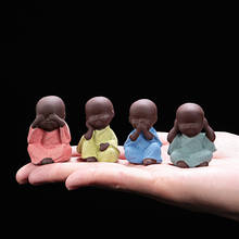 India Yoga Mandala Tea Pet Small Buddha Statue Monk Figurine Tathagata Purple Ceramic Crafts Decorative Ceramic Ornaments Monk 2024 - buy cheap
