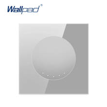 Wallpad 1 gang reset momentâneo contato rocker button interruptor de luz parede painel vidro cristal cinza 16a