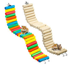 Escalera de escalada para hámster, loro, Animal pequeño, puente de madera, jaula flexible, juguete de habitáculo para ratón, ardilla, pájaros, mascotas pequeñas 2024 - compra barato