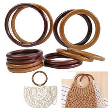 Round handle,Solid wooden handle puzzle package,Round bag handles,handmade woven bag accessories obag wooden purse hanger 2024 - buy cheap