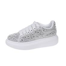 Women Casual Sports Shoes Lightweight Fashion Rhinestone Chic Rubber Sole Sneakers Black White Female Large Size Shoe 2024 - buy cheap