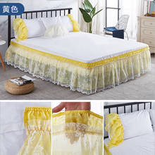 Saia elegante e elegante, cama de renda, jacquard, fácil ajuste, saias de cama com babados, gêmeo/cheio/queen/king size 2024 - compre barato