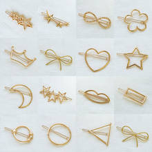 Exquisite Woman Hair Accessories Triangle Hair Clip Pin Metal Geometric Hairband Moon Circle Hairgrip Barrette Girls Hairpins 2024 - buy cheap