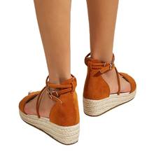 Platform Summer Shoes Women Flat Form Sandals High Top Ankel Shoes 2021 New Bandage Hemp Sole Summer Sandals Shoes for Women 2024 - buy cheap
