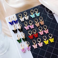 Peixin-pendientes de tuerca de mariposa acrílica para mujer, aretes coloridos, joyería al por mayor, 2020 2024 - compra barato