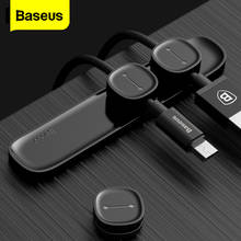 Baseus-organizador de cables magnético, gestión de cables USB, Clip bobinador, estación de trabajo de escritorio, Protector de Cable para iPhone 2024 - compra barato