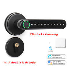 TTLOCK-cerradura de puerta inteligente con huella dactilar, bloqueo Digital para dormitorio, llave de desbloqueo, Gateway, Wifi, Control Bluetooth 2024 - compra barato